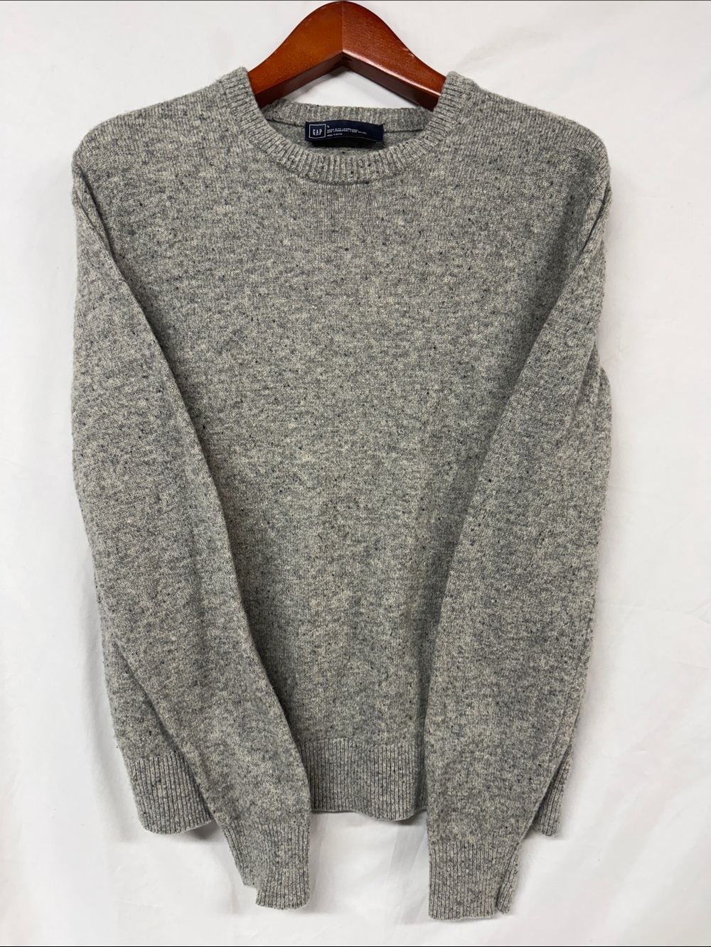 GAP Men's Heather Gray Crewneck Sweater Lambswool